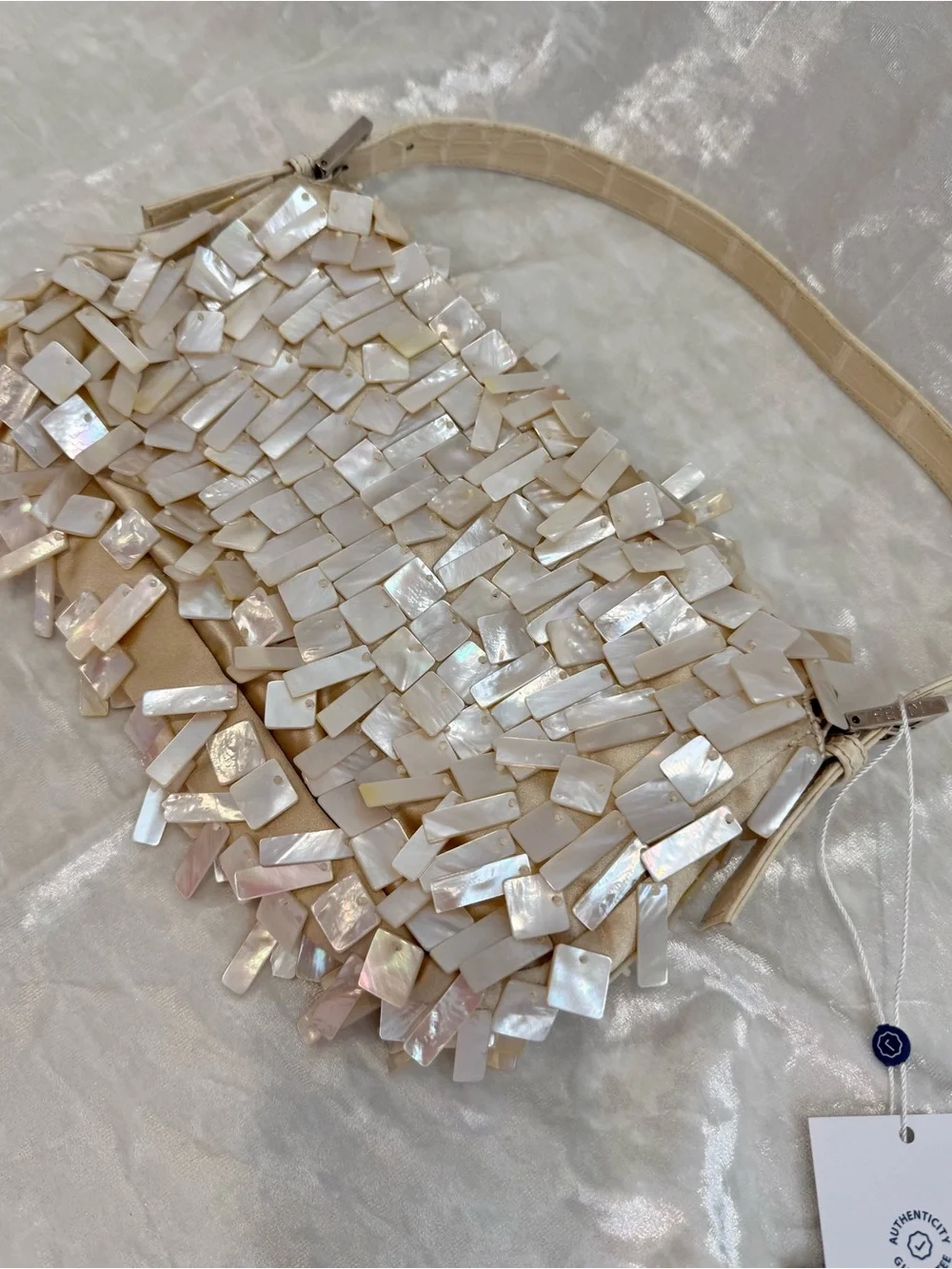 Fendi Baguette Mother-of-Pearl Vintage Glitter Shoulder Bag - Picture 3 of 15
